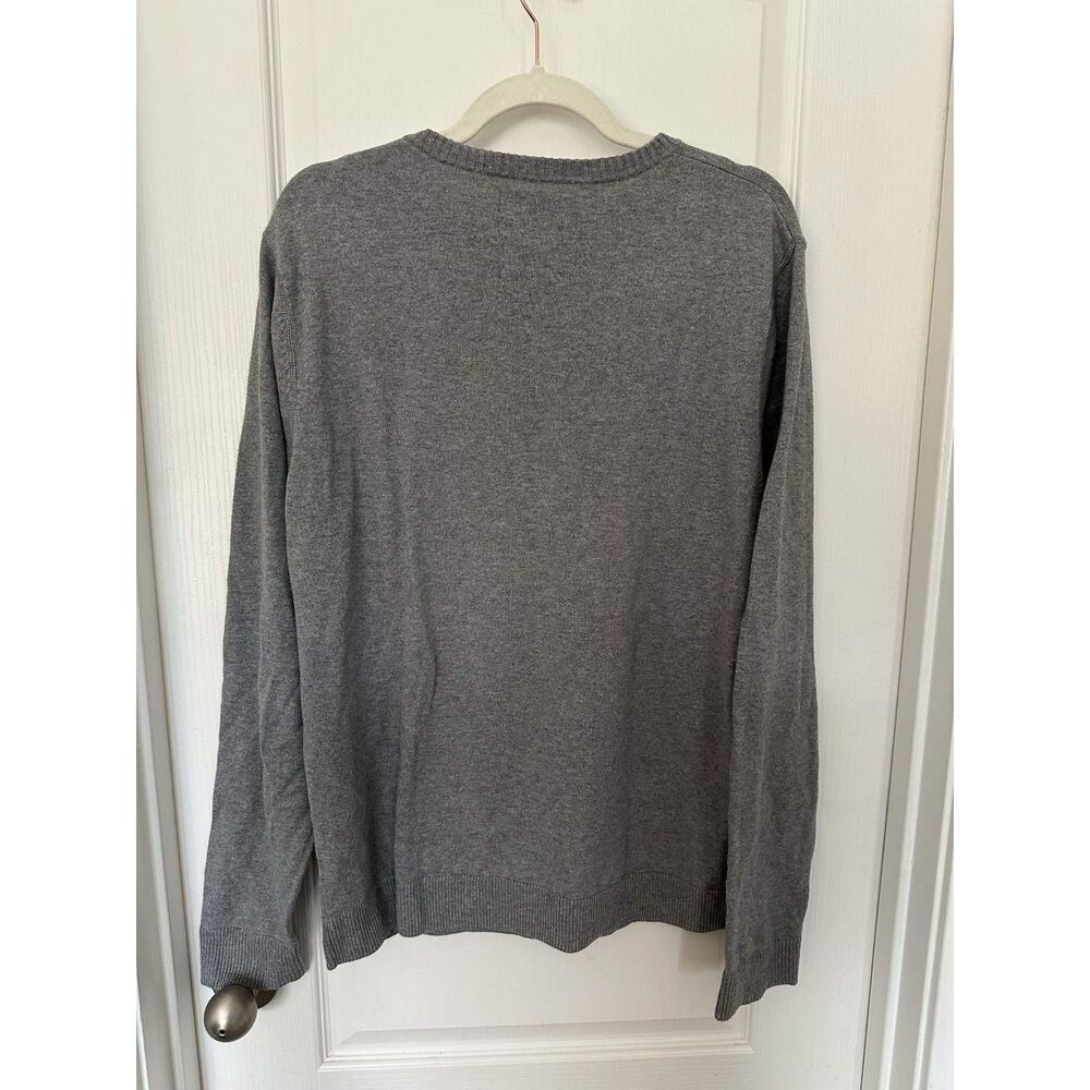 1901 Nordstrom Gray Cotton Cashmere Crewneck Sweater Men’s Large Soft Classic - Picture 2 of 5